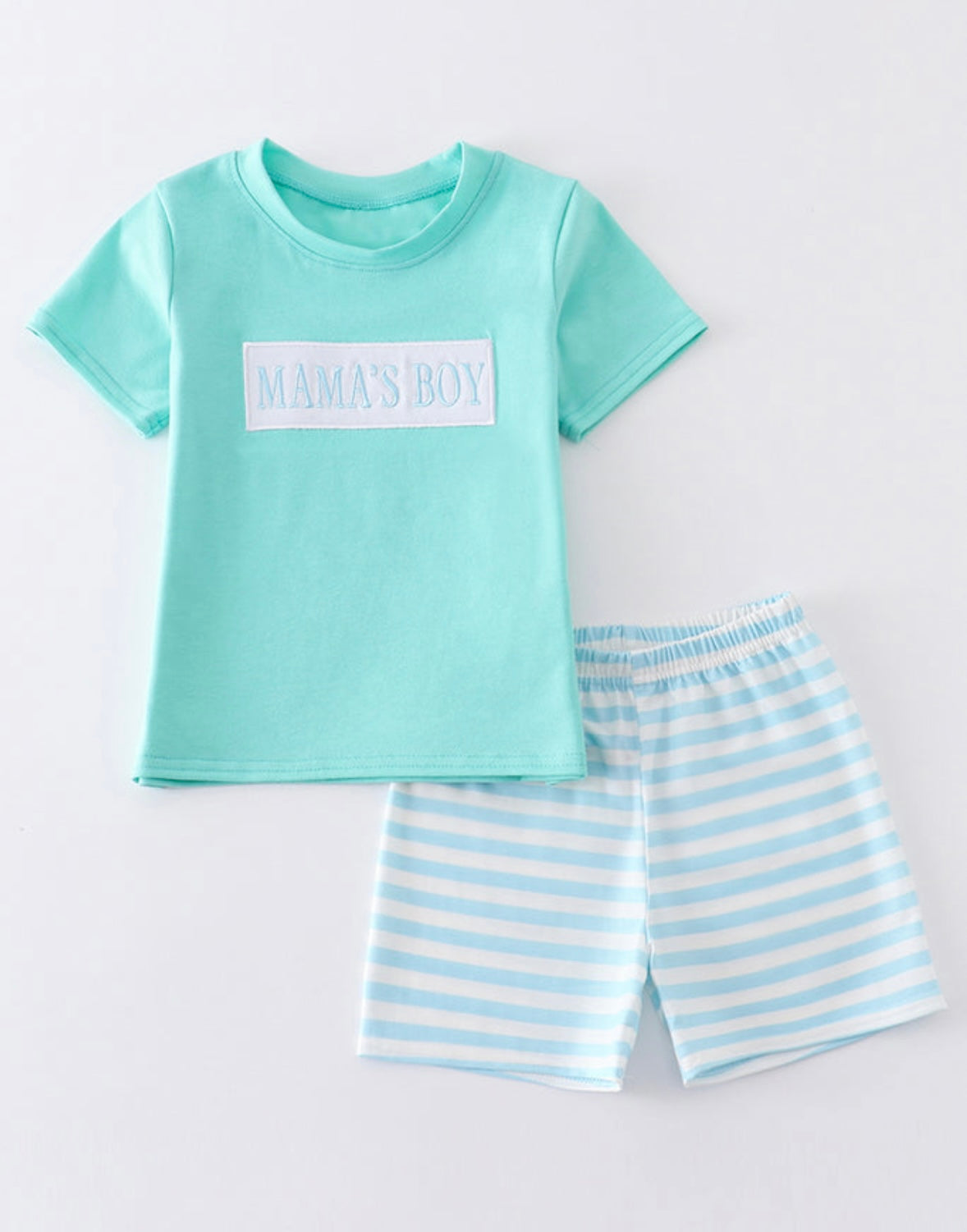 Boys Blue Striped Mama's Boy 2PC set