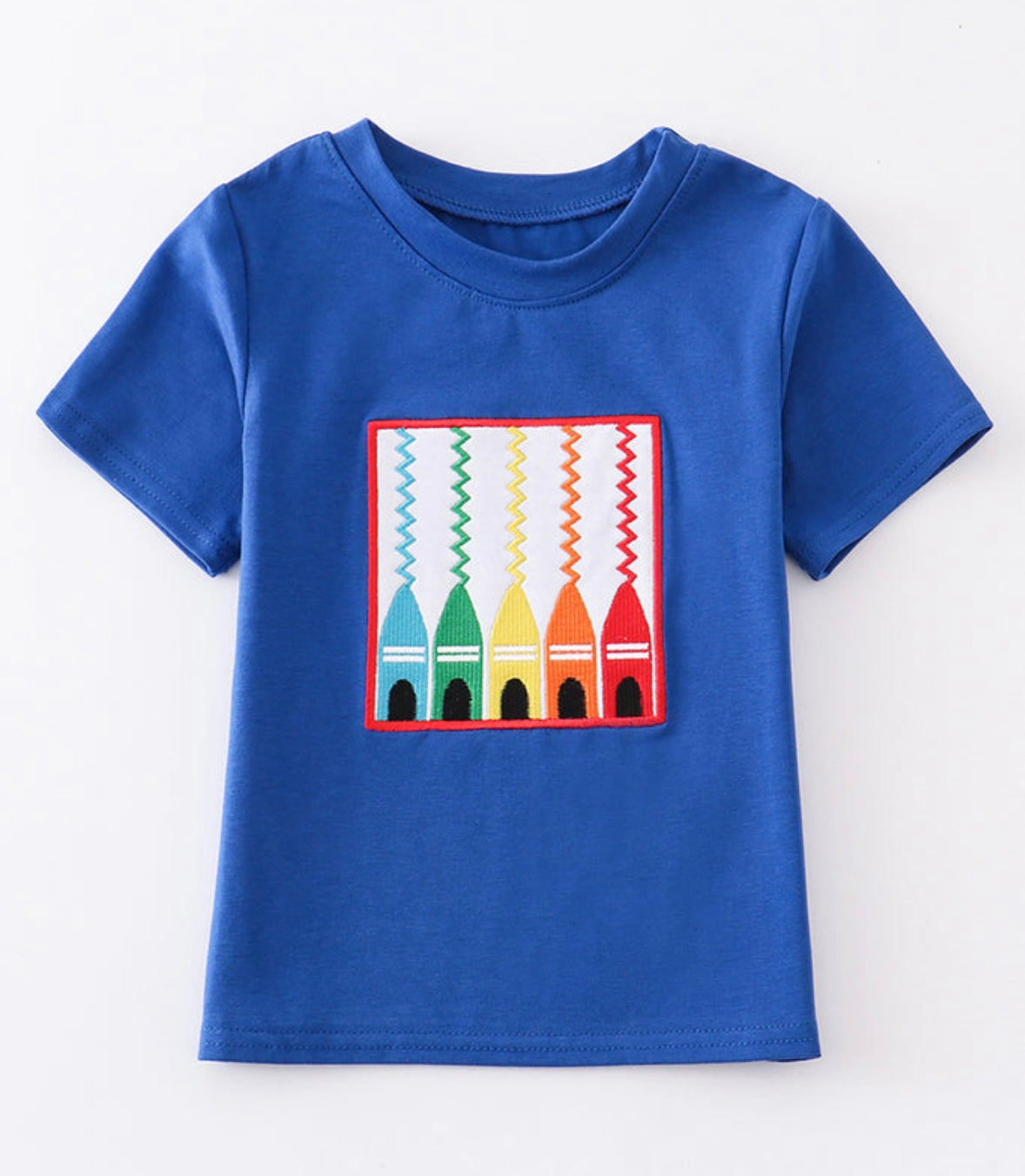 Boys Blue Back to School Crayon Shirt