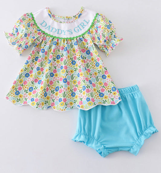 Girls Flower Daddy's Girl 2PC Set